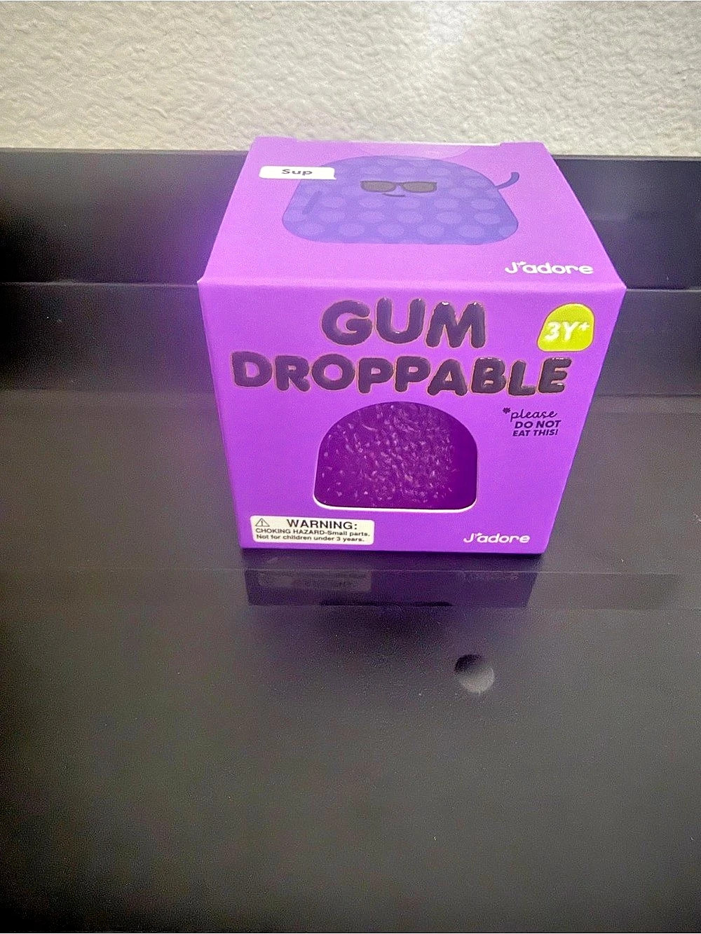 J'adore Gum Droppable Purple Squishy Squeezy Fidget Toy NWT